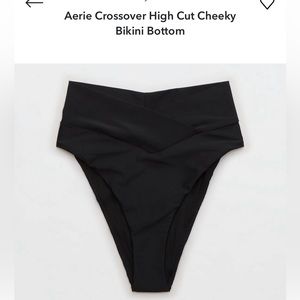 Aerie Crossover High Cut Cheeky
Bikini Bottom, Black, Size XXS